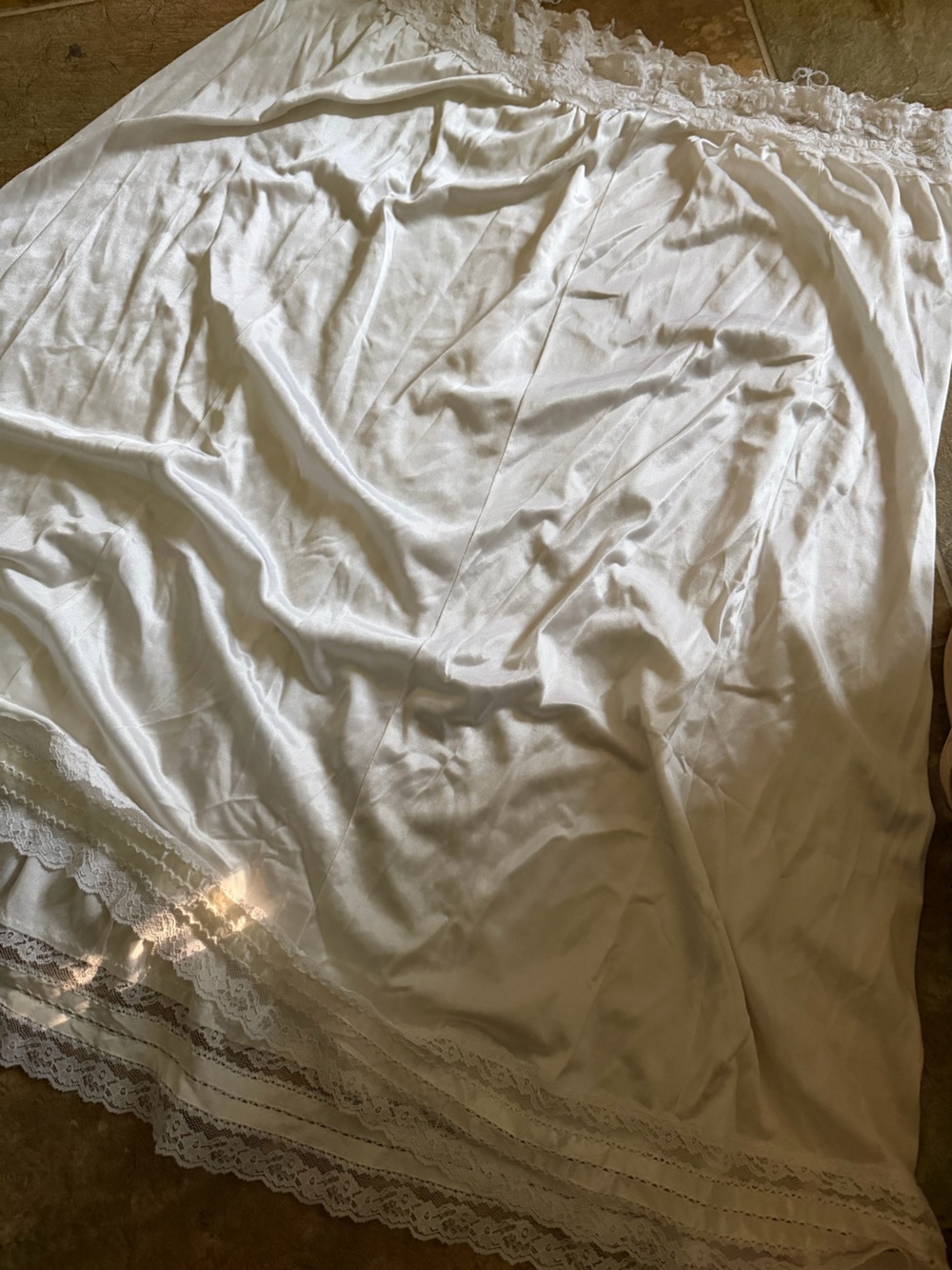 Classic Cream Lace-Trim Maxi Skirt - Unbranded